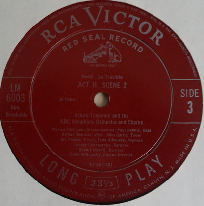 Arturo Toscanini Conducts Giuseppe Verdi / Licia Albanese / Jan Peerce / Robert Merrill / NBC Symphony Orchestra : La Traviata (Complete Opera) (2xLP, Mono + Box, Album)