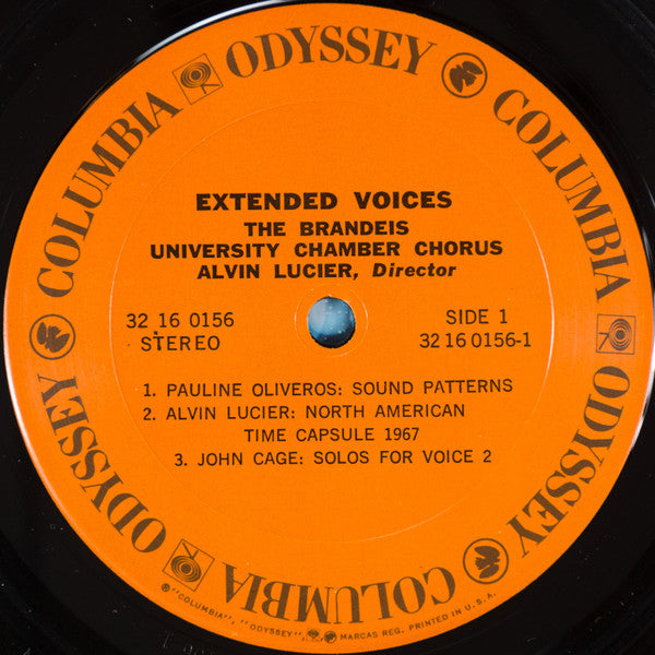 The Brandeis University Chamber Chorus, Alvin Lucier : Extended Voices (LP, Album, RP)