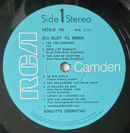 Birgitte Grimstad : (Ej) blot til børn (LP, Album)