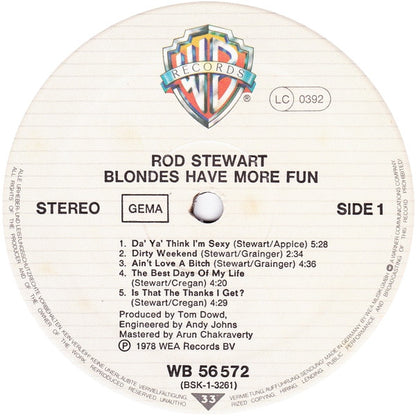 Rod Stewart : Blondes Have More Fun (LP, Album, Gat)