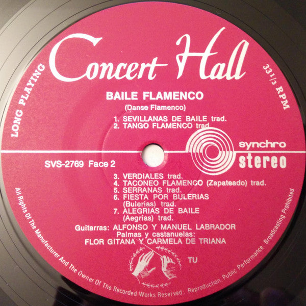 Alfonso Y Manuel Labrador, Flor Gitana, Carmela De Triana : Baile Flamenco (LP)