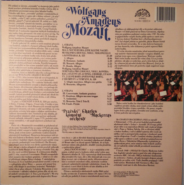 Wolfgang Amadeus Mozart, Prague Chamber Orchestra / Sir Charles Mackerras : Malá Noční Hudba /K.525/, Serenáda S Poštovním Rohem /K.320/ (LP, Album, RP)