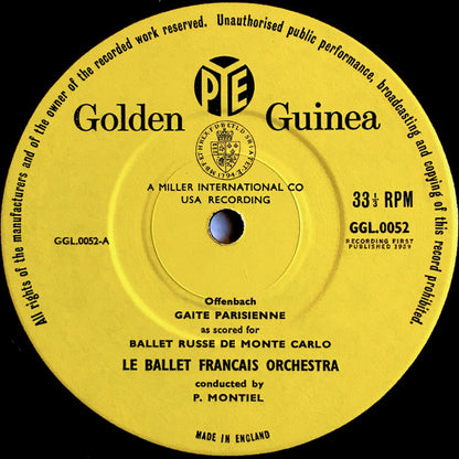 Pierre Montiel, Le Ballet Francais Orchestre, Jacques Offenbach : Gaité Parisienne (LP, Mono)