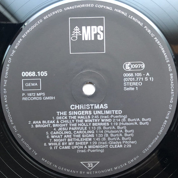 The Singers Unlimited : Christmas (LP, Album, RE, RM)