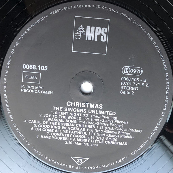 The Singers Unlimited : Christmas (LP, Album, RE, RM)