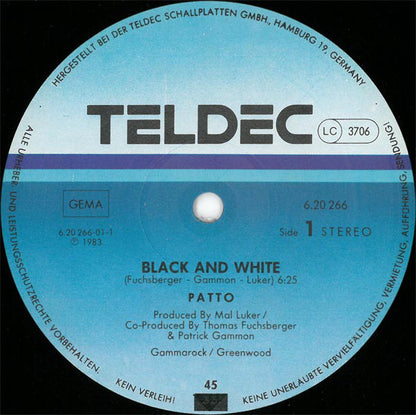 Patto : Black And White (12", Maxi)