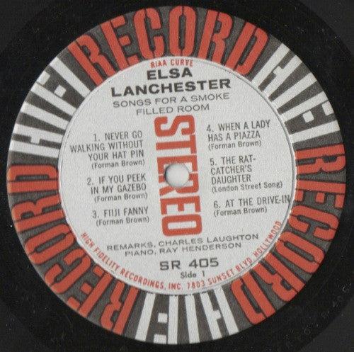 Elsa Lanchester : Songs For A Smoke-Filled Room (LP, Album)