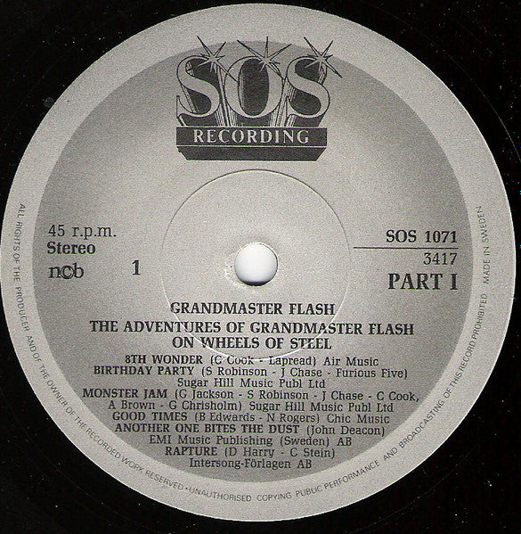 Grandmaster Flash : The Party Mix (7", Sol)