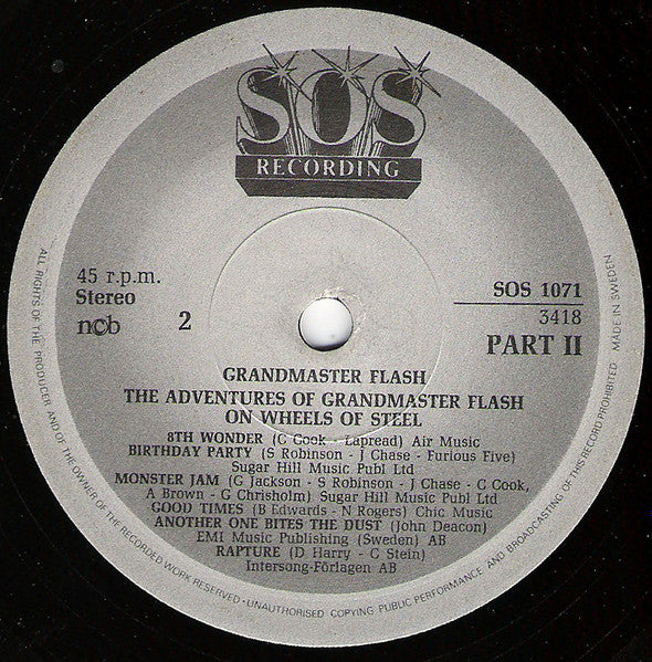 Grandmaster Flash : The Party Mix (7", Sol)