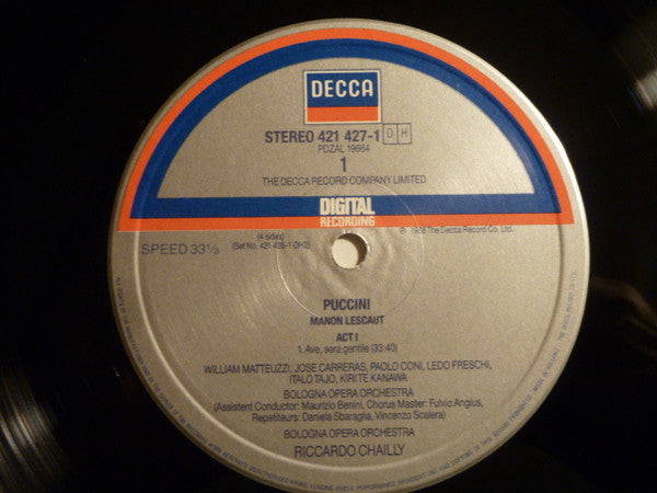 Giacomo Puccini  -  Kiri Te Kanawa, José Carreras  -  Orchestra Del Teatro Comunale Di Bologna E Coro del Teatro Comunale di Bologna, Riccardo Chailly : Manon Lescaut (2xLP + Box)
