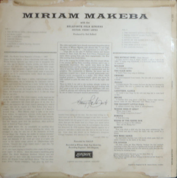 Miriam Makeba : Miriam Makeba (LP, Album, Mono, Pur)