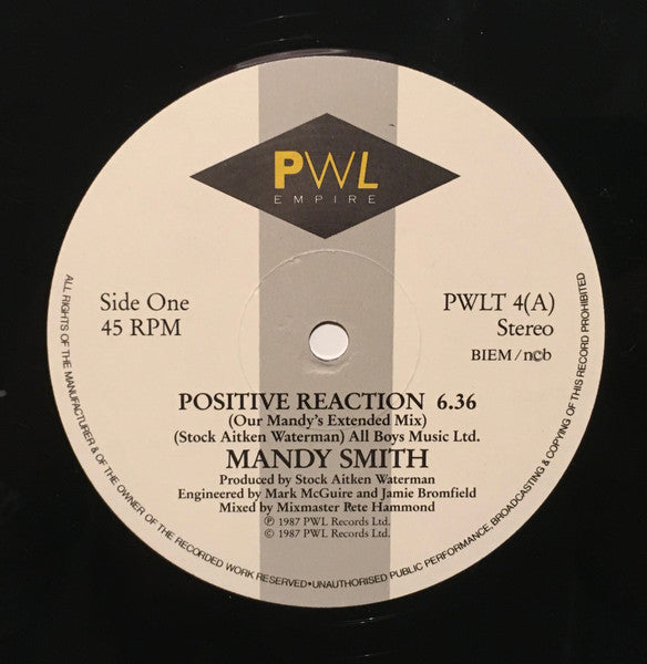 Mandy Smith : Positive Reaction (12", Single)