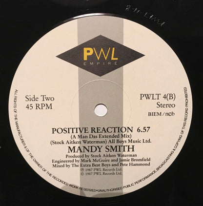 Mandy Smith : Positive Reaction (12", Single)