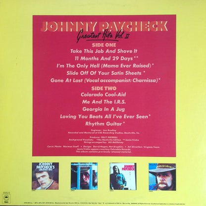 Johnny Paycheck : Greatest Hits, Volume 2 (LP, Comp, RP)