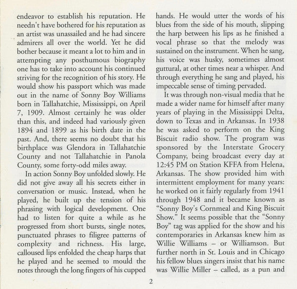 Sonny Boy Williamson (2) : King Biscuit Time (CD, Comp, RE)