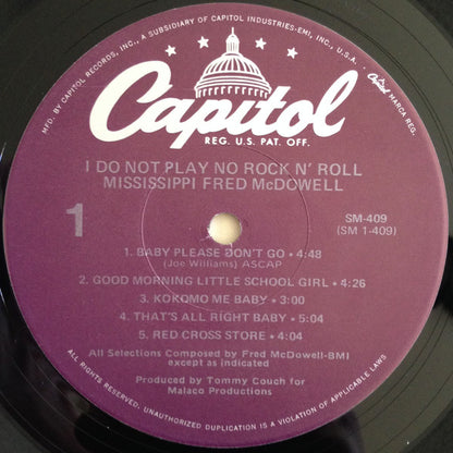 Fred McDowell : I Do Not Play No Rock 'N' Roll (LP, Album, RE)