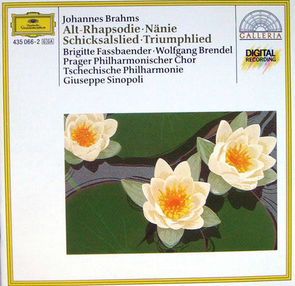 Johannes Brahms - Brigitte Fassbaender • Wolfgang Brendel, Prague Philharmonic Chorus / The Czech Philharmonic Orchestra, Giuseppe Sinopoli : Alt-Rhapsodie • Nänie • Schicksalslied • Trumphlied (CD, Album, RE)