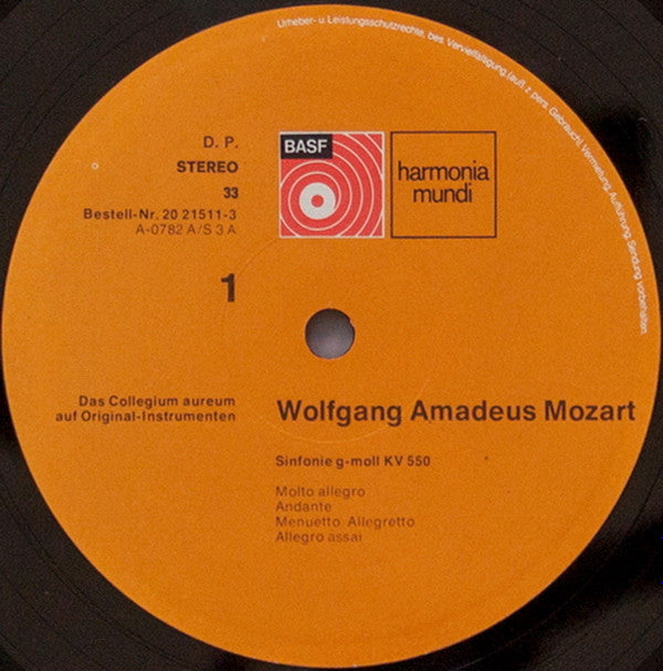 Wolfgang Amadeus Mozart, Collegium Aureum : Sinfonien G-Moll KV 550 • B-Dur KV 319 (LP, Gat)