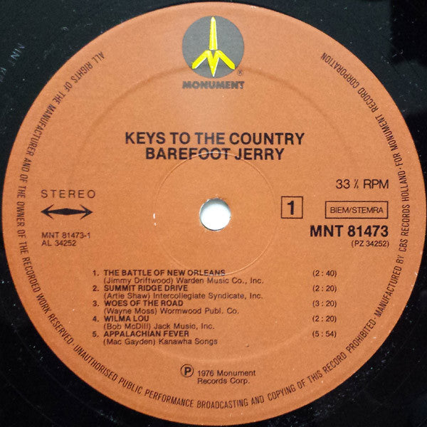 Barefoot Jerry : Keys To The Country (LP, Album)