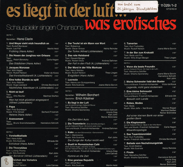 Various : Es Liegt In Der Luft ... Was Erotisches (2xLP, Album, Gat)