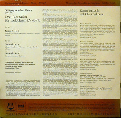 Wolfgang Amadeus Mozart : Drei Serenaden Für Holzbläser KV 439b (LP)