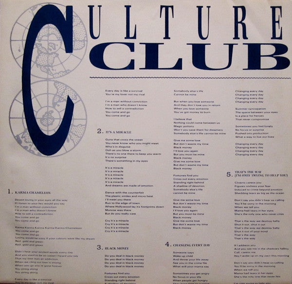 Culture Club : Colour By Numbers (LP, Album, Pit)