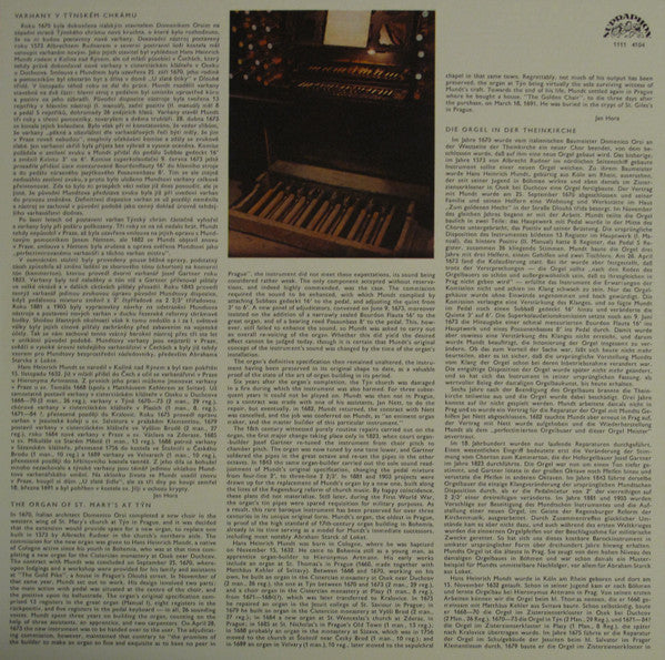 Josef Seger / Jan Křtitel Kuchař / Jan Zach - Jan Hora : Organ Works (LP)