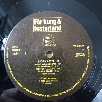 Björn Afzelius : För Kung & Fosterland (LP, Album, RE)