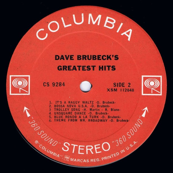 Dave Brubeck : Dave Brubeck's Greatest Hits (LP, Comp)