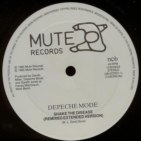 Depeche Mode : Shake The Disease (Remixed Extended Version) (12", Single)