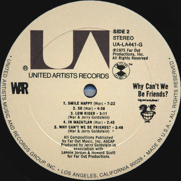 War : Why Can't We Be Friends? (LP, Album, All)