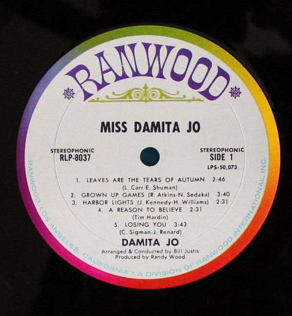 Damita Jo : Miss Damita Jo (LP, Album)