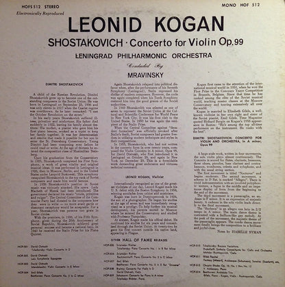 Dmitri Shostakovich, Leonid Kogan, Leningrad Philharmonic Orchestra, Evgeny Mravinsky : Concerto for Violin No.1, Op.99 (LP, RE, Ele)