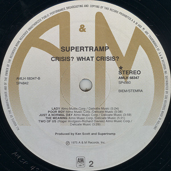 Supertramp : Crisis? What Crisis?  (LP, Album, RE)