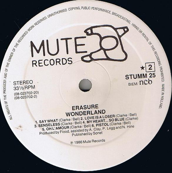 Erasure : Wonderland (LP, Album)