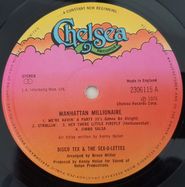 Disco Tex & His Sex-O-Lettes Featuring Sir Monti Rock III : Manhattan Millionaire (LP, Album)