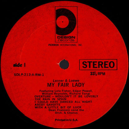 Lerner & Loewe, Lola Fisher, Edgar Powell, William Reynolds, Richard Torigi & Dean Franconi : My Fair Lady (LP, Album)
