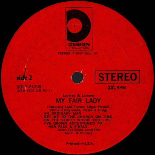 Lerner & Loewe, Lola Fisher, Edgar Powell, William Reynolds, Richard Torigi & Dean Franconi : My Fair Lady (LP, Album)