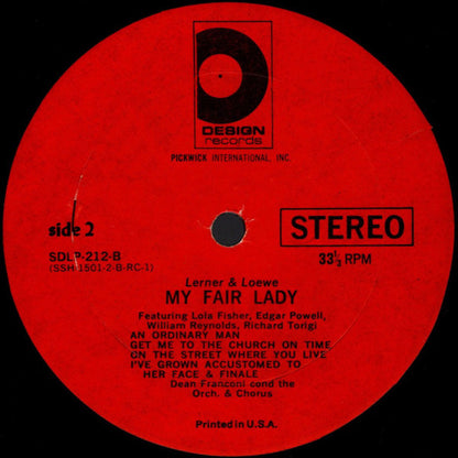 Lerner & Loewe, Lola Fisher, Edgar Powell, William Reynolds, Richard Torigi & Dean Franconi : My Fair Lady (LP, Album)