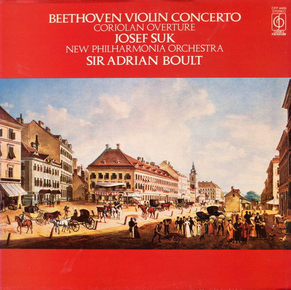 Ludwig van Beethoven / Josef Suk, New Philharmonia Orchestra, Sir Adrian Boult : Violin Concerto, Coriolan Overture (LP)