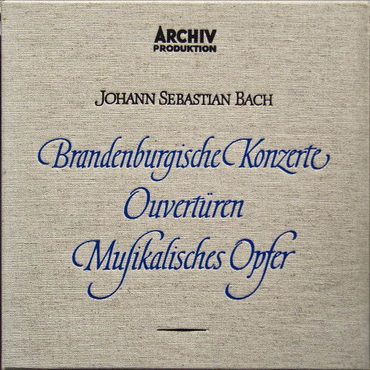 Johann Sebastian Bach : Brandenburgische Konzerte ∙ Ouvertüren ∙ Musikalisches Opfer (5xLP, Album, Comp, Mono + Box)