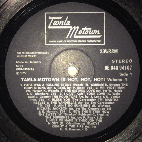 Various : Tamla-Motown Is Hot, Hot, Hot!  Volume 4 (LP, Comp, Gat)