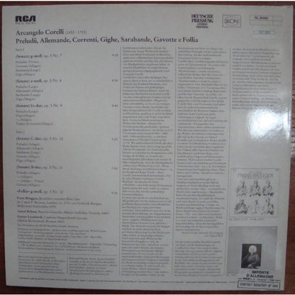 Arcangelo Corelli, Frans Brüggen, Gustav Leonhardt, Anner Bylsma : Sonaten Op.5 Nr.7-12 ''La Folia'' (LP, Gat)