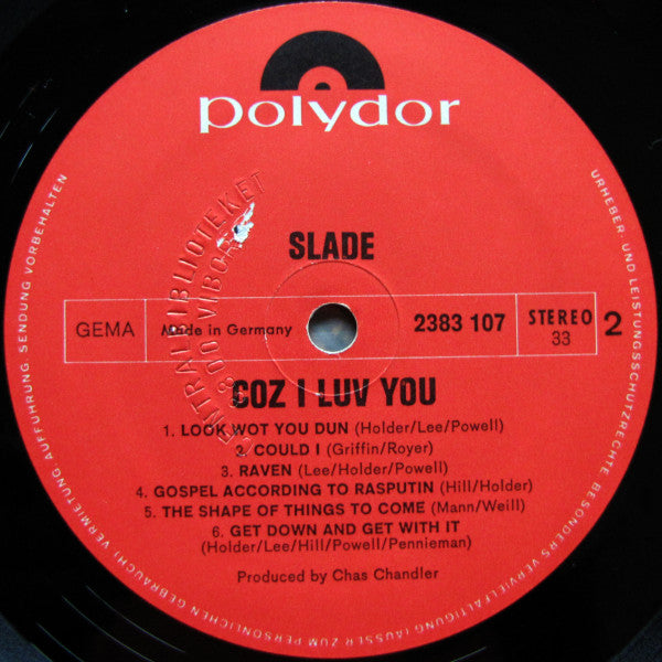 Slade : Coz I Luv You (LP, Comp)