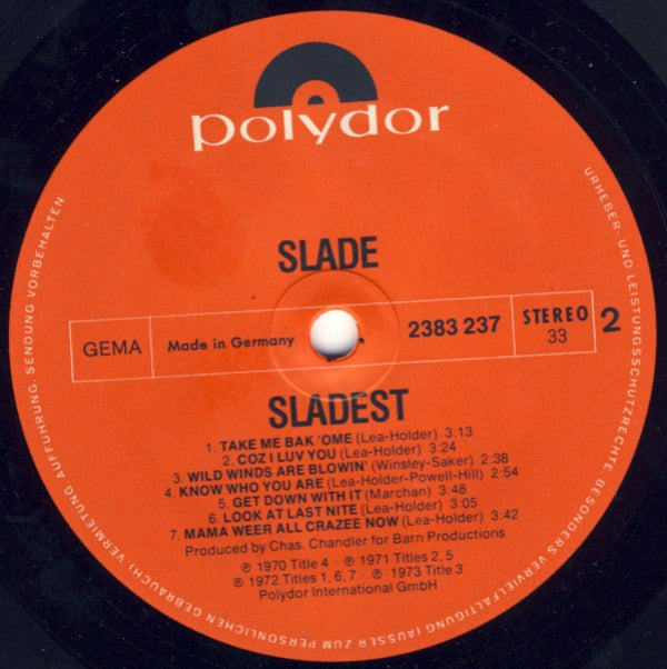 Slade : Sladest (LP, Comp, Gat)