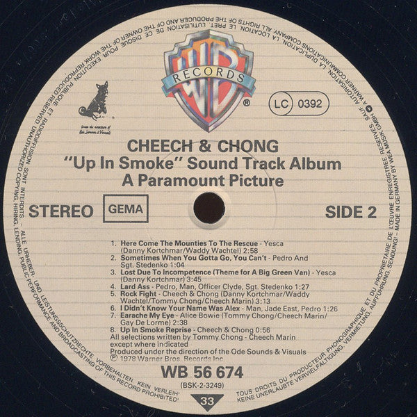 Cheech & Chong : Cheech & Chong's Up In Smoke (Sound Track Album) (LP)