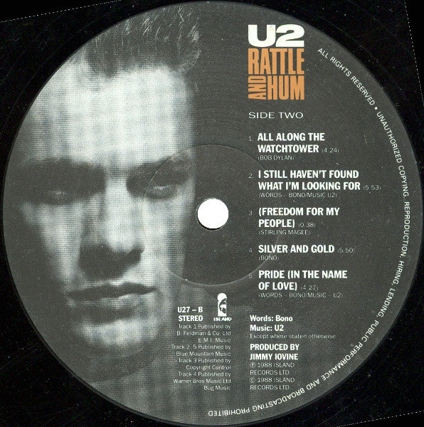 U2 : Rattle And Hum (2xLP, Album)