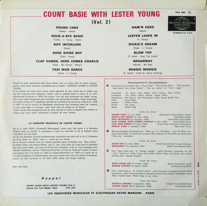 Count Basie With Lester Young : Count Basie with Lester Young (Vol. 2) (LP, Mono)