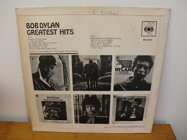 Bob Dylan : Bob Dylan's Greatest Hits (LP, Comp, Mono)