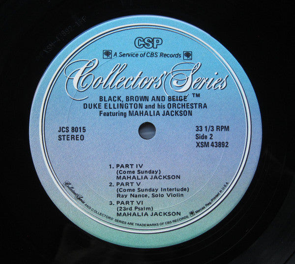 Duke Ellington And His Orchestra Featuring Mahalia Jackson : Black, Brown And Beige (LP, Album, RE)